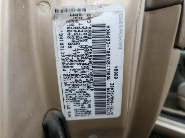 4T1BG22K11U095950 - 2001 TOYOTA CAMRY CE SILVER photo 12