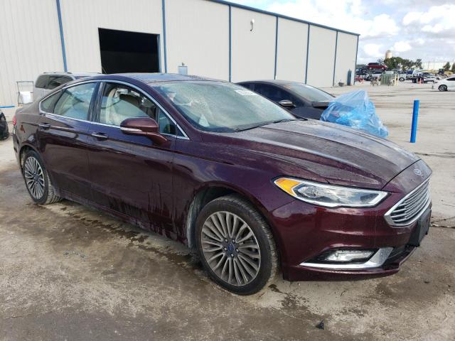 3FA6P0T93HR289229 - 2017 FORD FUSION SE BURGUNDY photo 4