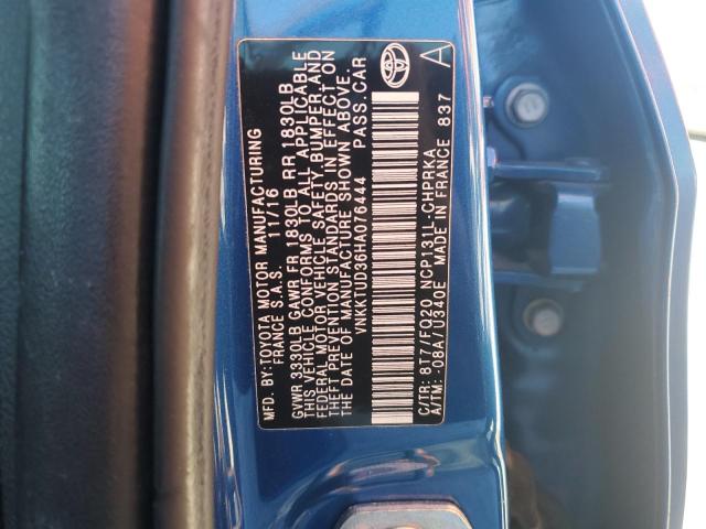 VNKKTUD36HA076444 - 2017 TOYOTA YARIS L BLUE photo 13