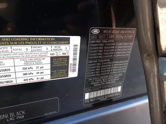 SALGS2FV4HA373726 - 2017 LAND ROVER RANGE ROVE HSE BLACK photo 13