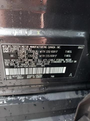 2T3G1RFV5NC308692 - 2022 TOYOTA RAV4 LE CHARCOAL photo 13