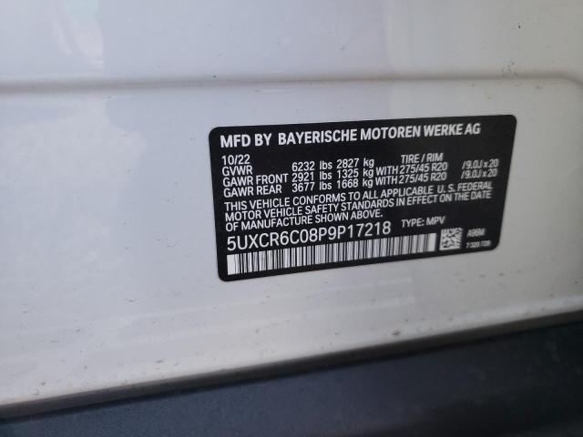 5UXCR6C08P9P17218 - 2023 BMW X5 XDRIVE40I WHITE photo 13