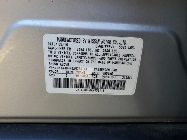 JN1AJ0HR4AM756111 - 2010 INFINITI EX35 BASE Արծաթագույն լուսանկար 13