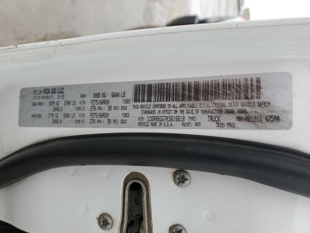 1C6RR6GG7KS616618 - 2019 RAM 1500 CLASS SLT თეთრი ფოტო 12