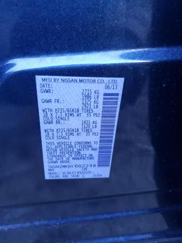 5N1AR2MM3EC602248 - 2014 NISSAN PATHFINDER S BLUE photo 12