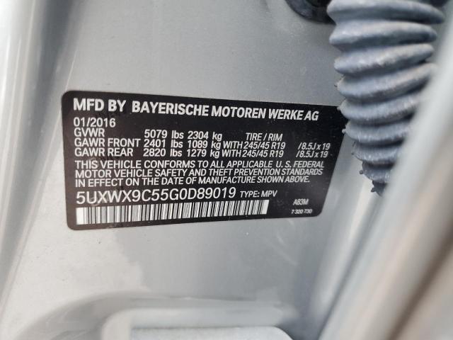 5UXWX9C55G0D89019 - 2016 BMW X3 XDRIVE28I SILVER photo 14