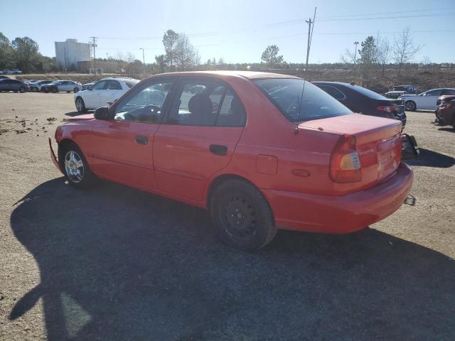 KMHCG45C11U245995 - 2001 HYUNDAI ACCENT GL RED photo 2