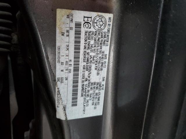 1FAHP3F2XCL411911 - 2012 FORD FOCUS SE GRAY photo 12