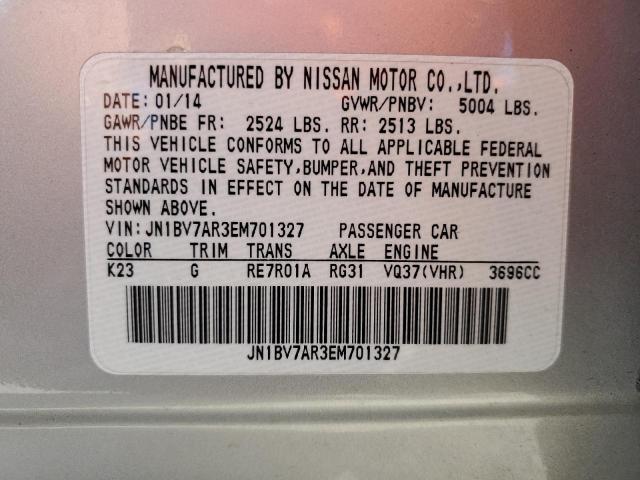 JN1BV7AR3EM701327 - 2014 INFINITI Q50 BASE SILVER photo 13