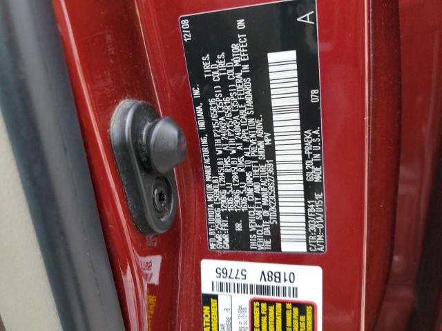 5TDZK23C59S273691 - 2009 TOYOTA SIENNA CE RED photo 13