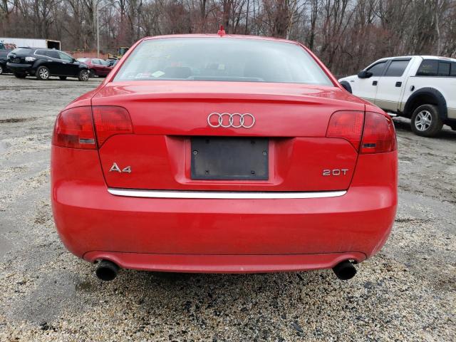 WAUAF78E28A148875 - 2008 AUDI A4 2.0T RED photo 6