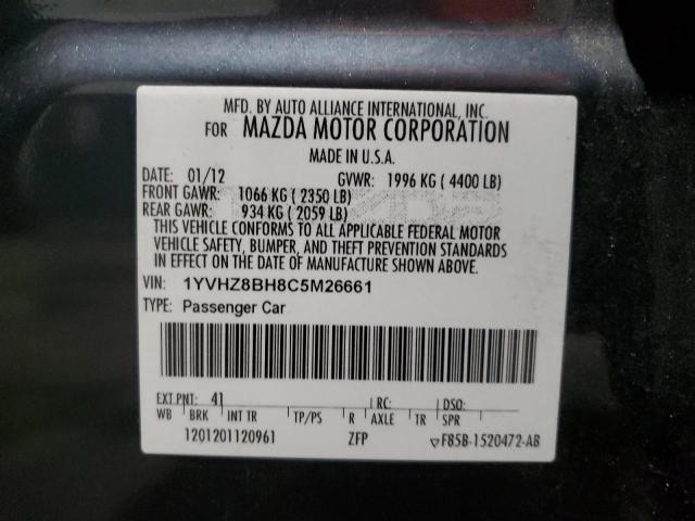 1YVHZ8BH8C5M26661 - 2012 MAZDA 6 I CHARCOAL photo 12