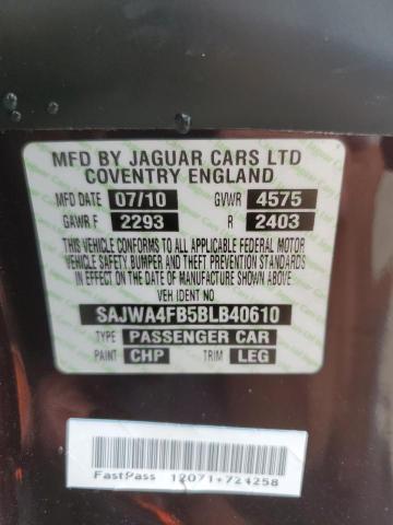 SAJWA4FB5BLB40610 - 2011 JAGUAR XK MAROON photo 12