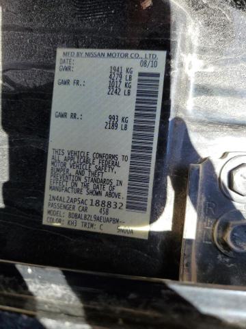 1N4AL2AP5AC188832 - 2010 NISSAN ALTIMA BASE BLACK photo 12