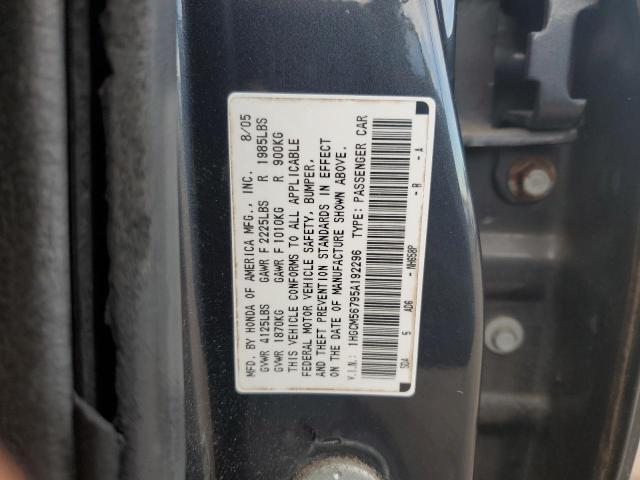 1HGCM56795A192296 - 2005 HONDA ACCORD EX BLACK photo 12