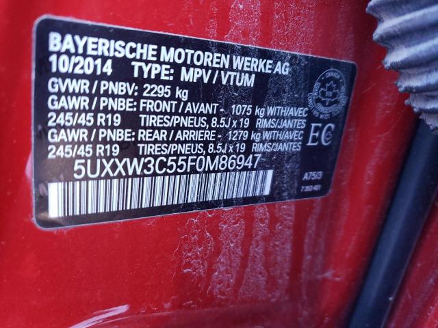 5UXXW3C55F0M86947 - 2015 BMW X4 XDRIVE28I RED photo 14