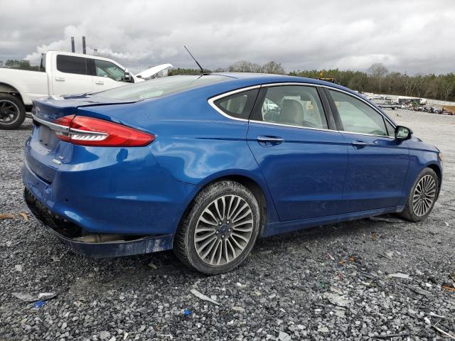 3FA6P0HD7HR320480 - 2017 FORD FUSION SE BLUE photo 3