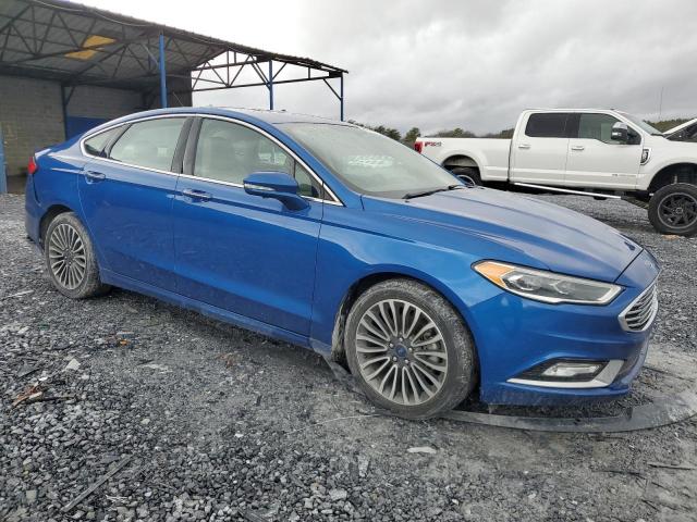 3FA6P0HD7HR320480 - 2017 FORD FUSION SE BLUE photo 4