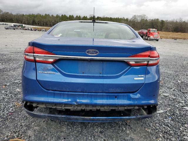 3FA6P0HD7HR320480 - 2017 FORD FUSION SE BLUE photo 6