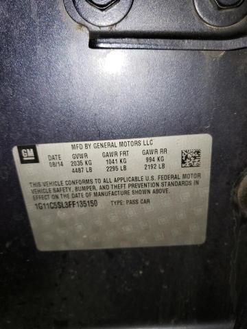 1G11C5SL3FF135150 - 2015 CHEVROLET MALIBU 1LT ლურჯი ფოტო 12