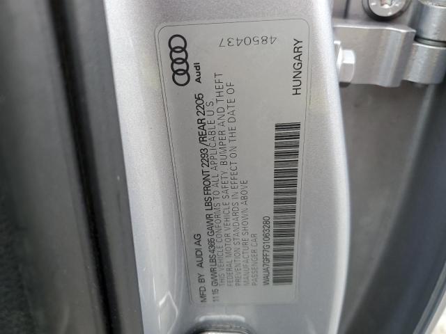 WAUA7GFF7G1063280 - 2016 AUDI A3 PREMIUM SILVER photo 12