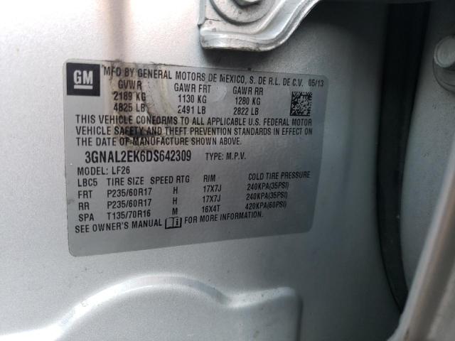 3GNAL2EK6DS642309 - 2013 CHEVROLET CAPTIVA LS 银色 照片 12