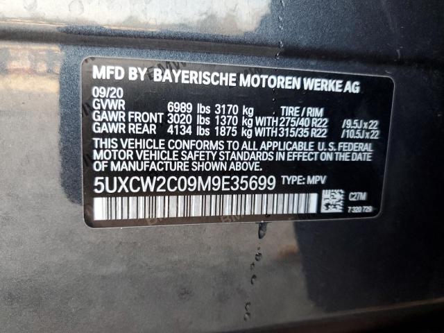 5UXCW2C09M9E35699 - 2021 BMW X7 XDRIVE40I GRAY photo 14