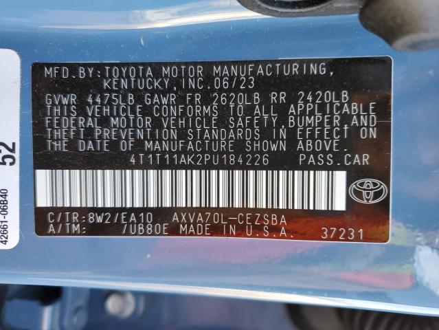 4T1T11AK2PU184226 - 2023 TOYOTA CAMRY SE NIGHT SHADE BLUE photo 13