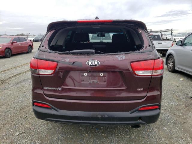 5XYPG4A32HG202077 - 2017 KIA SORENTO LX BURGUNDY photo 6