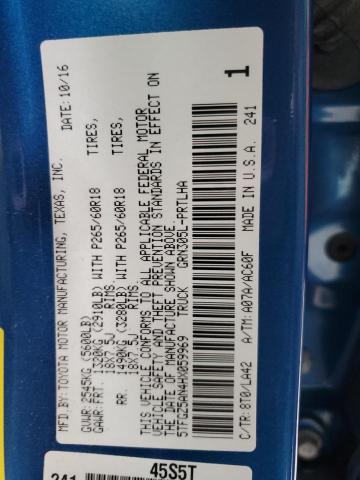 5TFGZ5AN4HX059969 - 2017 TOYOTA TACOMA DOUBLE CAB 蓝色 照片 13