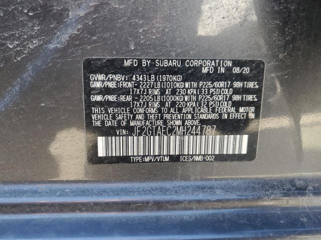 JF2GTAEC2MH244787 - 2021 SUBARU CROSSTREK PREMIUM 石墨色 照片 12