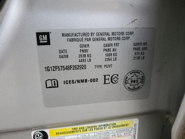 1G1ZF57548F262920 - 2008 CHEVROLET MALIBU HYBRID SILVER photo 12