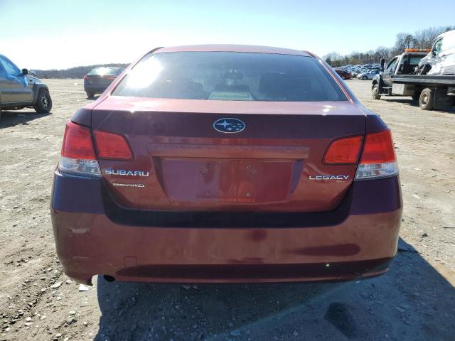 4S3BMBA6XC3043369 - 2012 SUBARU LEGACY 2.5I RED photo 6