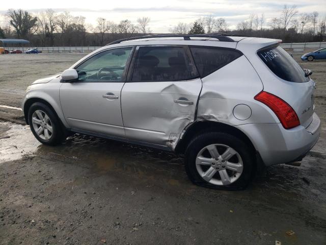 JN8AZ08W16W542382 - 2006 NISSAN MURANO SL SILVER photo 2