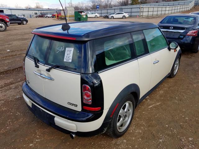 WMWZF3C55BTX81739 - 2011 MINI COOPER CLUBMAN WHITE photo 4