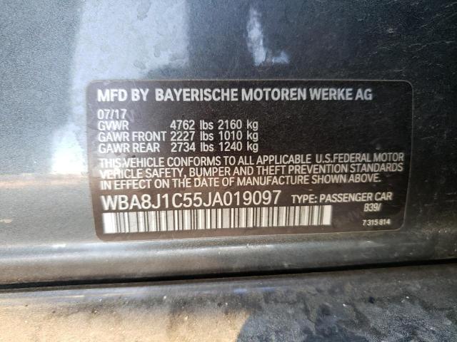 WBA8J1C55JA019097 - 2018 BMW 328 D XDRIVE GRAY photo 13