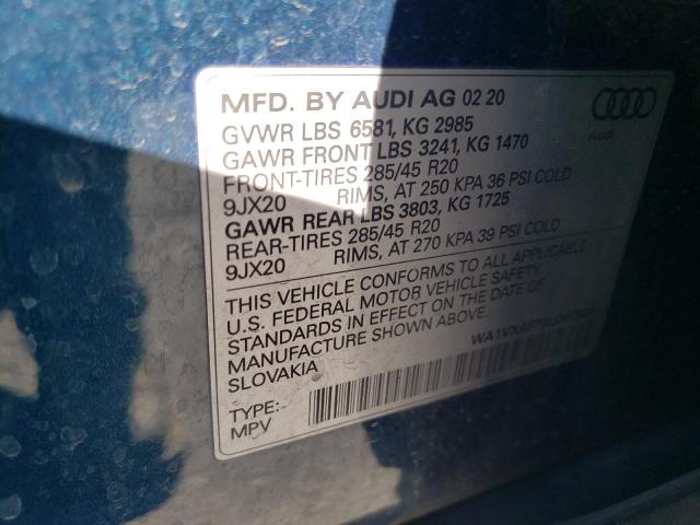 WA1VXAF75LD005231 - 2020 AUDI Q7 PRESTIGE BLUE photo 13