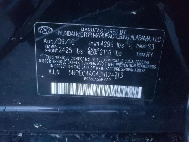 5NPEC4AC4BH124713 - 2011 HYUNDAI SONATA SE BLACK photo 13