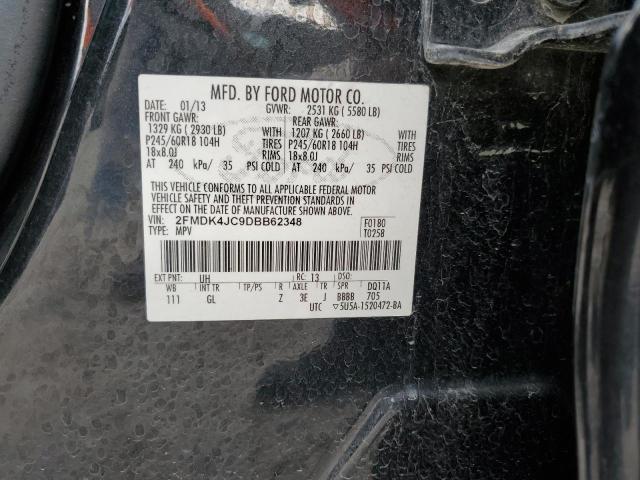 2FMDK4JC9DBB62348 - 2013 FORD EDGE SEL BLACK photo 14