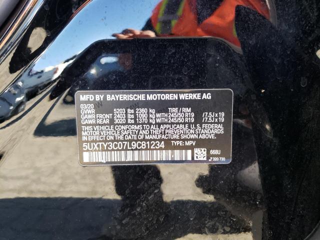 5UXTY3C07L9C81234 - 2020 BMW X3 SDRIVE30I Қара фото 13