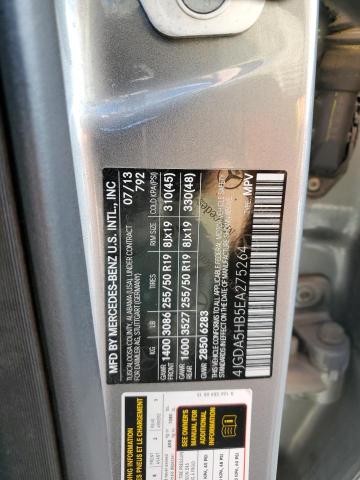 4JGDA5HB5EA275264 - 2014 MERCEDES-BENZ ML 350 4MATIC SILVER photo 13