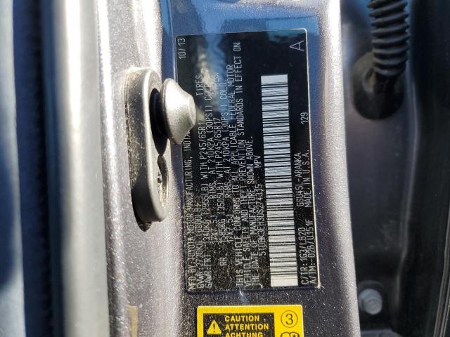 5TDBK3EH3DS274315 - 2013 TOYOTA HIGHLANDER BASE Қара фото 13