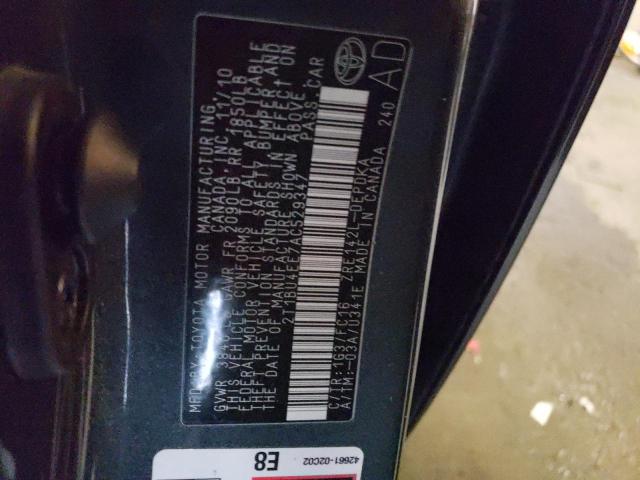 2T1BU4EE7AC529347 - 2010 TOYOTA COROLLA BASE GRAY photo 13