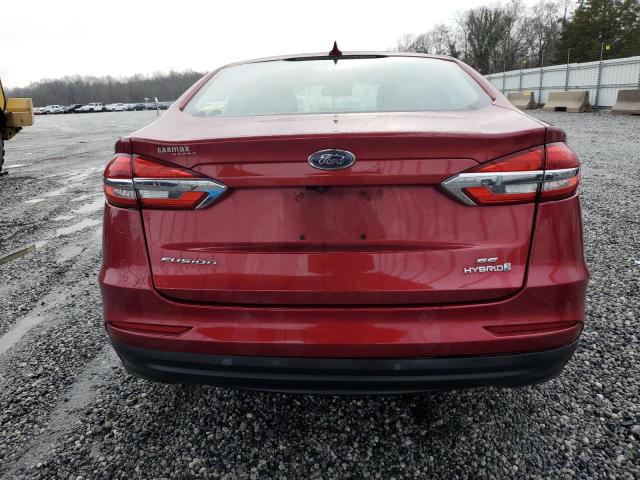 3FA6P0LU4KR256400 - 2019 FORD FUSION SE RED photo 6