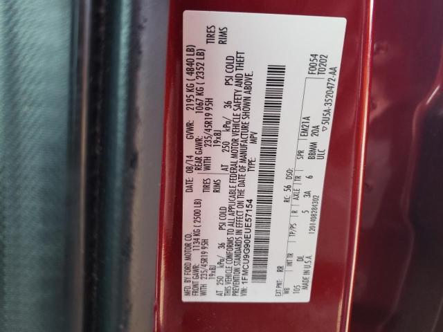 1FMCU9G90EUE57154 - 2014 FORD ESCAPE F SE RED photo 12