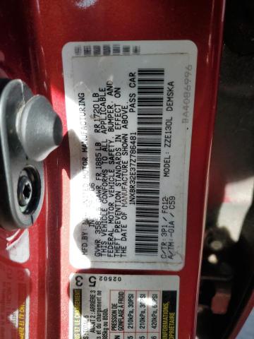 1NXBR32E37Z786481 - 2007 TOYOTA COROLLA CE RED photo 12