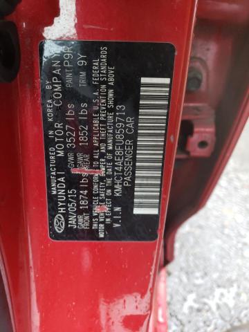 KMHCT4AE8FU859713 - 2015 HYUNDAI ACCENT GLS RED photo 12