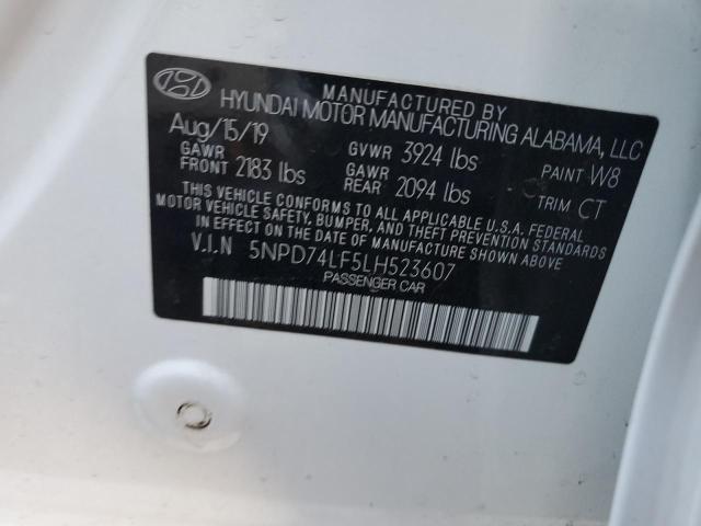 5NPD74LF5LH523607 - 2020 HYUNDAI ELANTRA SE WHITE photo 13