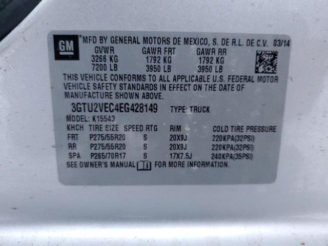 3GTU2VEC4EG428149 - 2014 GMC SIERRA K1500 SLT SILVER photo 13