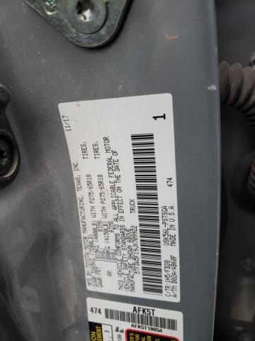 5TFDW5F19JX709922 - 2018 TOYOTA TUNDRA CREWMAX SR5 GRAY photo 12